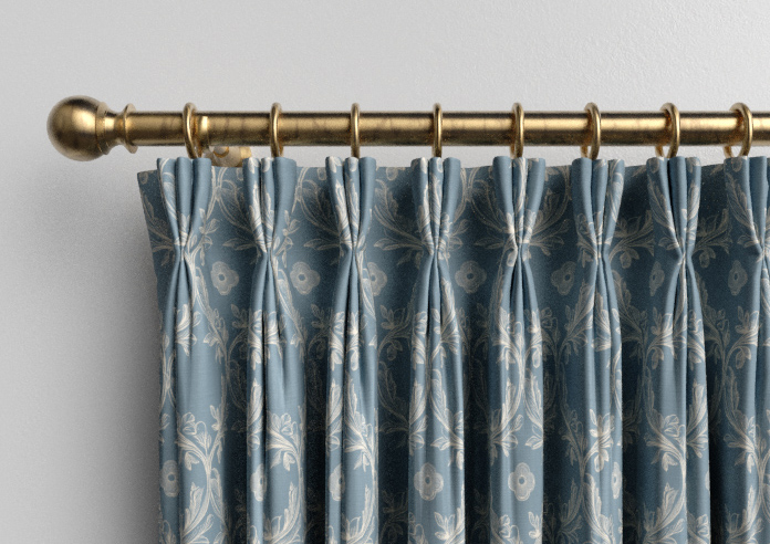 Trellis Prints, Vine and Bloom Raffs Blue - Made to Measure Curtains - Image 11